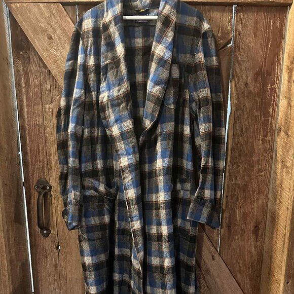 Vintage Pendleton 100% Virgin Wool Medium Men's Plaid Bath Robe. Made in US! - Picture 10 of 10